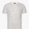 Hackett London LINEN KNIT STRPE TEE - ECRU/NAVY -Hackett London Butik hachm500732 cecrunavy