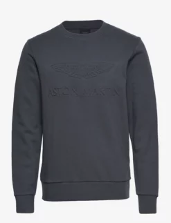 Forside 21 Hackett London AMR EMBOSSED CREW - ASPHALT GREY