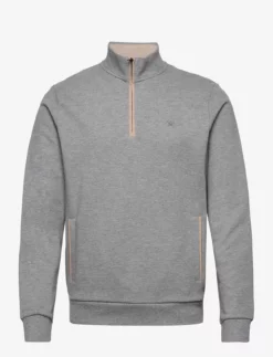 Forside 34 Hackett London PIQUE HZ SWEAT - LIGHT GREY MARL