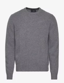 Hackett London LAMBSWOOL CREW - GREY MARL