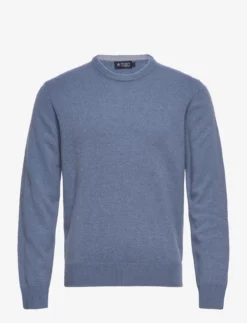 Hackett London LAMBSWOOL CREW - HORIZON BLUE