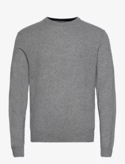 Hackett London MERINO CASH MIX CREW - GREY MARL