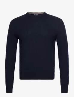 Hackett London MERINO CASH MIX CREW - NAVY