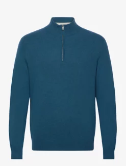 Hackett London MERINO CASH MIX HZIP - ENSIGN BLUE