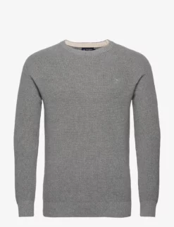 Hackett London MOULINE CREW - GREY/ECRU