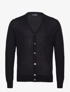 Hackett London MERINO SILK CARDI - NAVY
